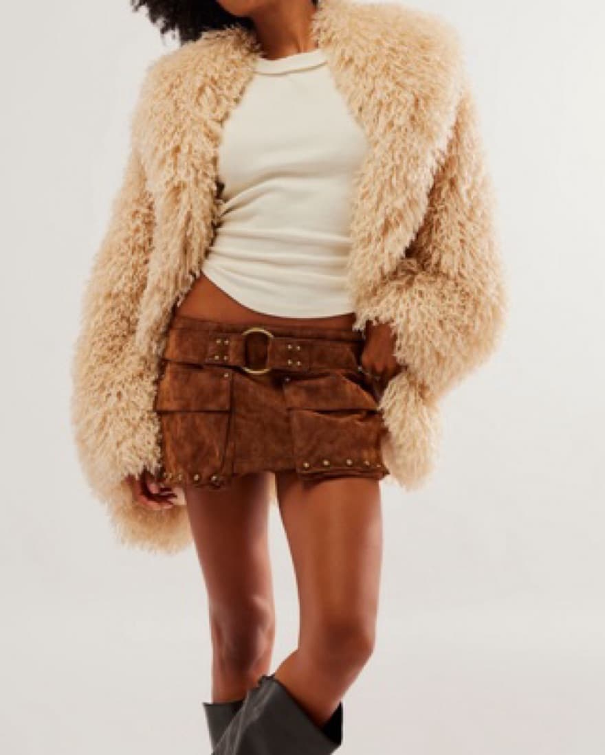 Micro Mini Suede Skirt - Image 1