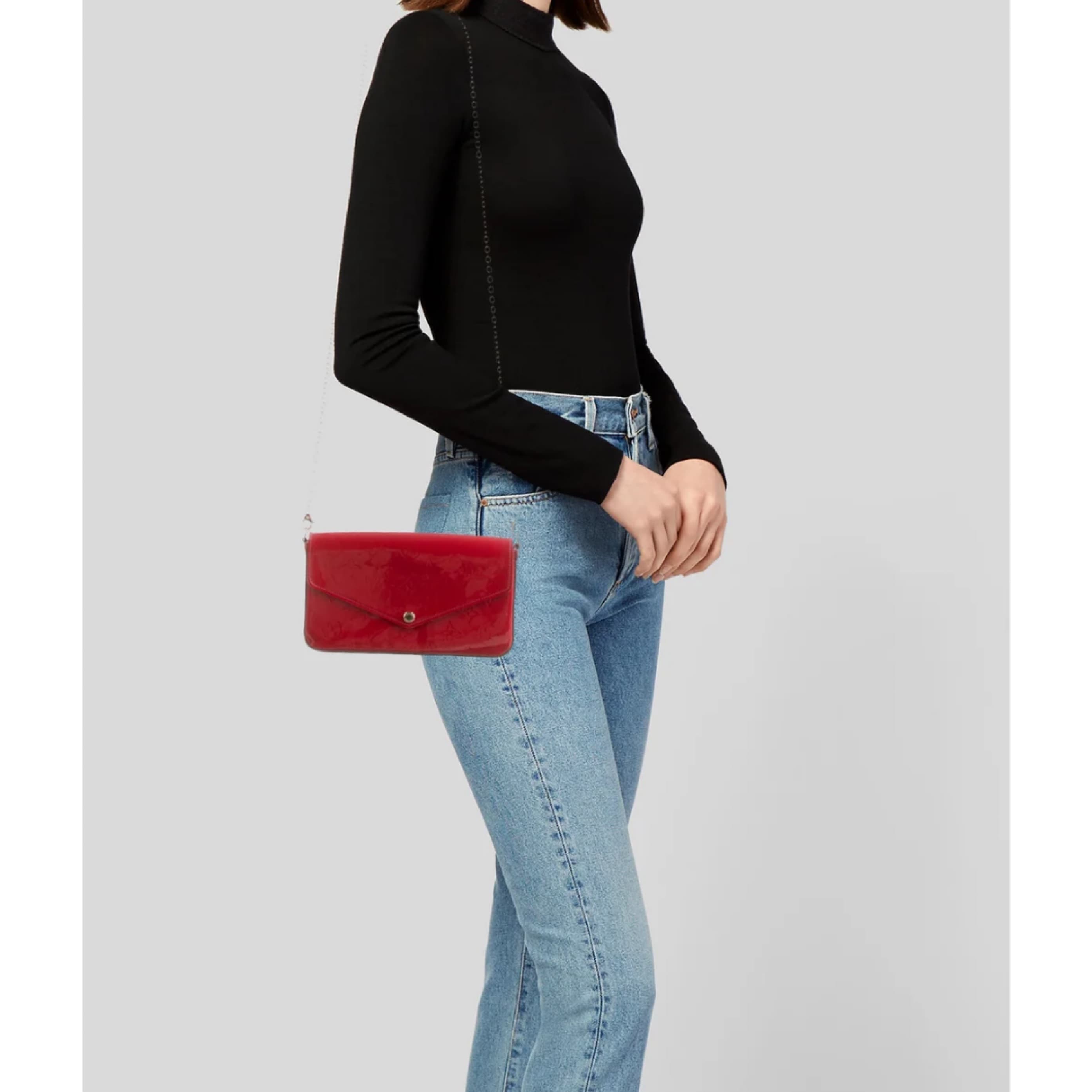 Louis Vuitton Red Patent Leather Bag  - Image 2