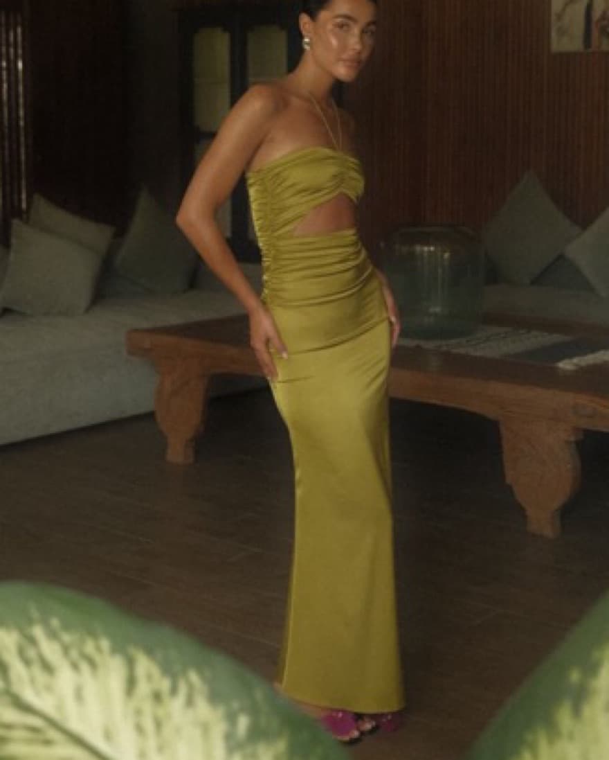 Green Silk Dress - Image 1