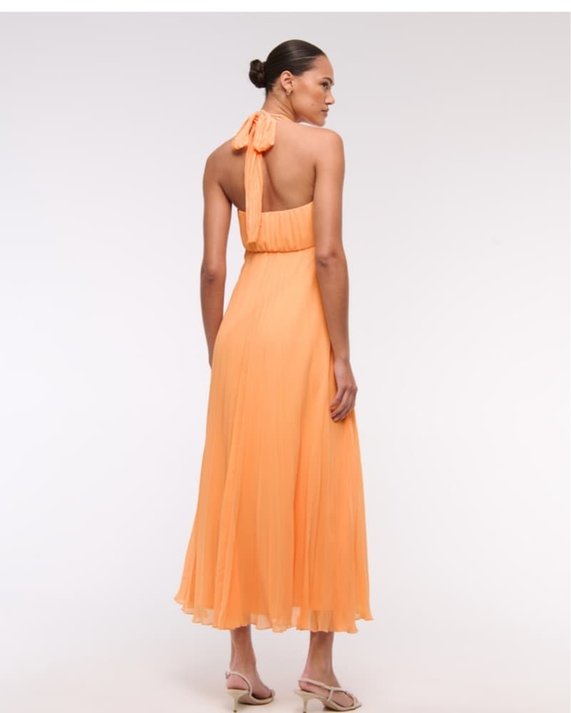 Peachy Orange Wedding Guest Dress - Image 2