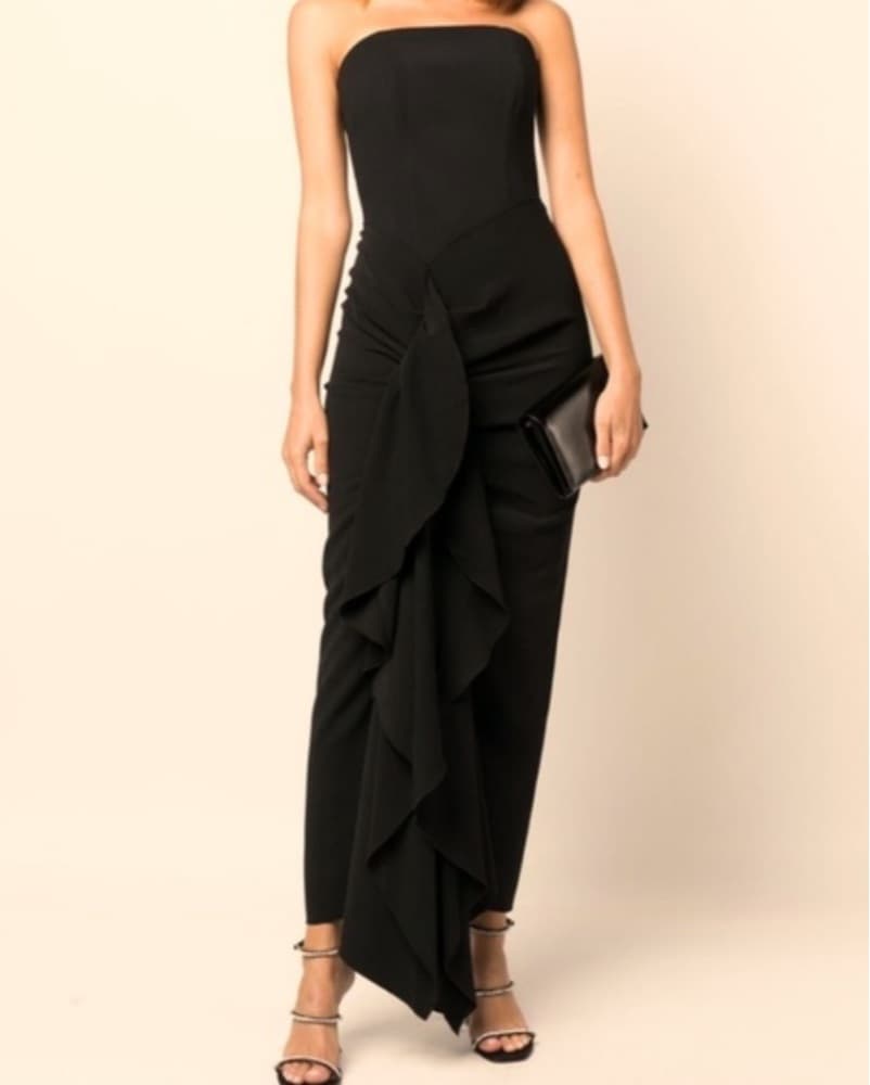 Solace Strapless Thalia Gown In Black - Image 3