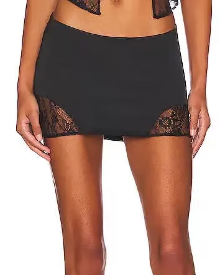 Danille Guizio Lace Garter Mini Skirt - Image 1
