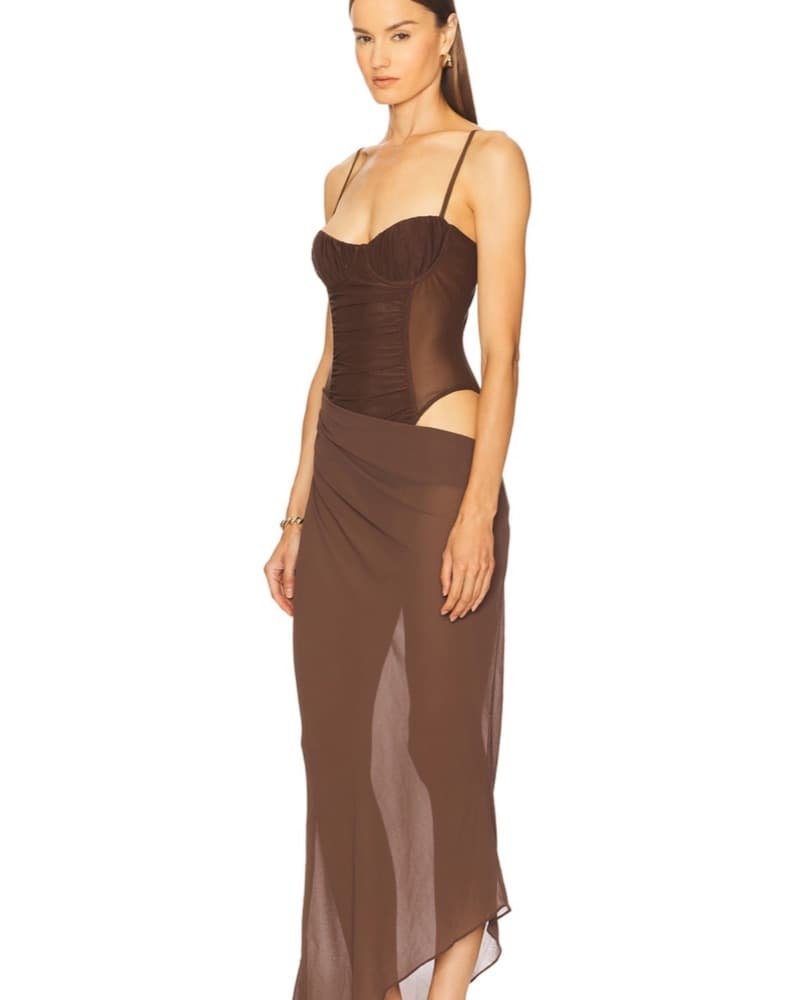 Revolve Brown Cut Out Dress - Image 3