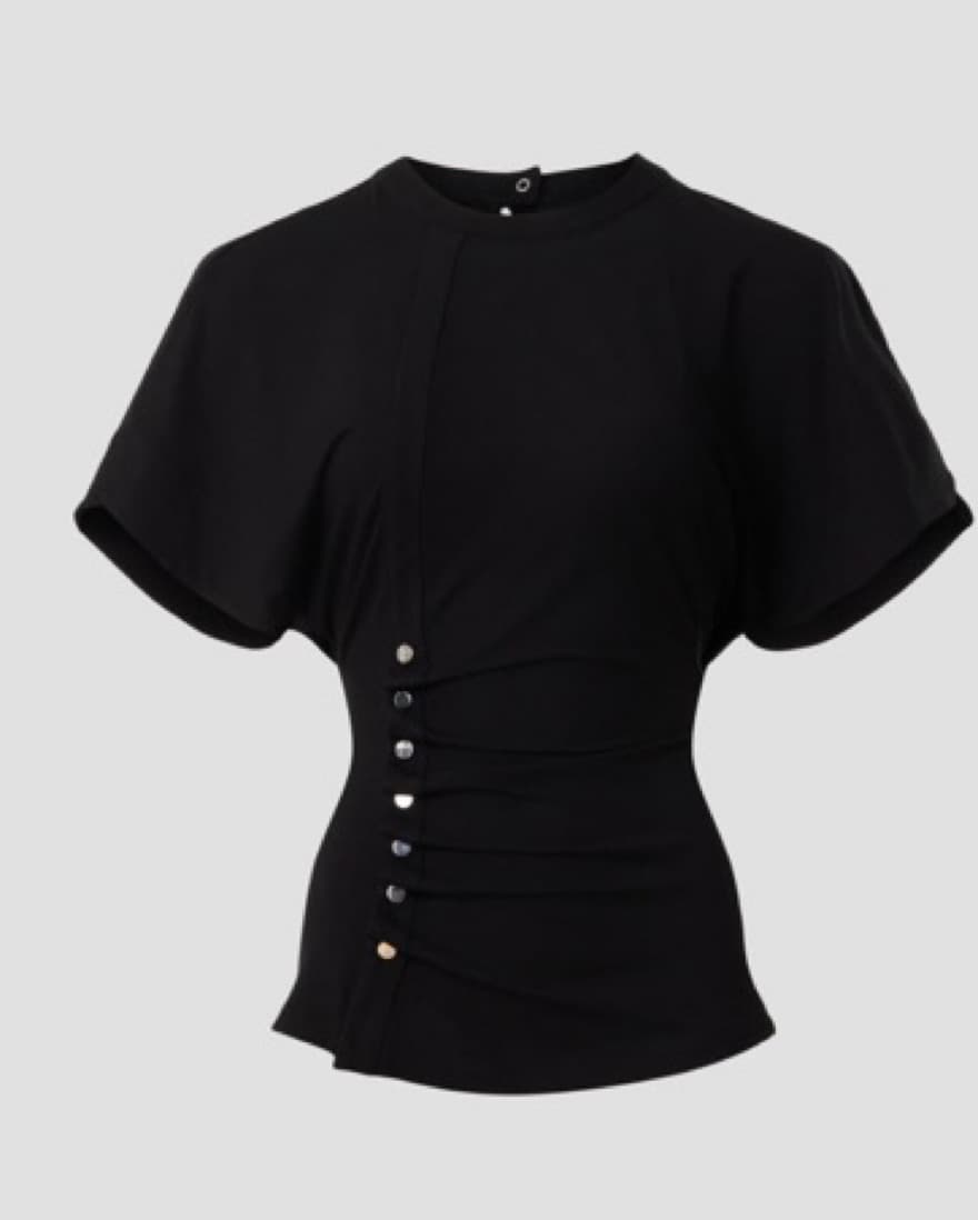 Rabanne Black Fitted Waist Top  - Image 2