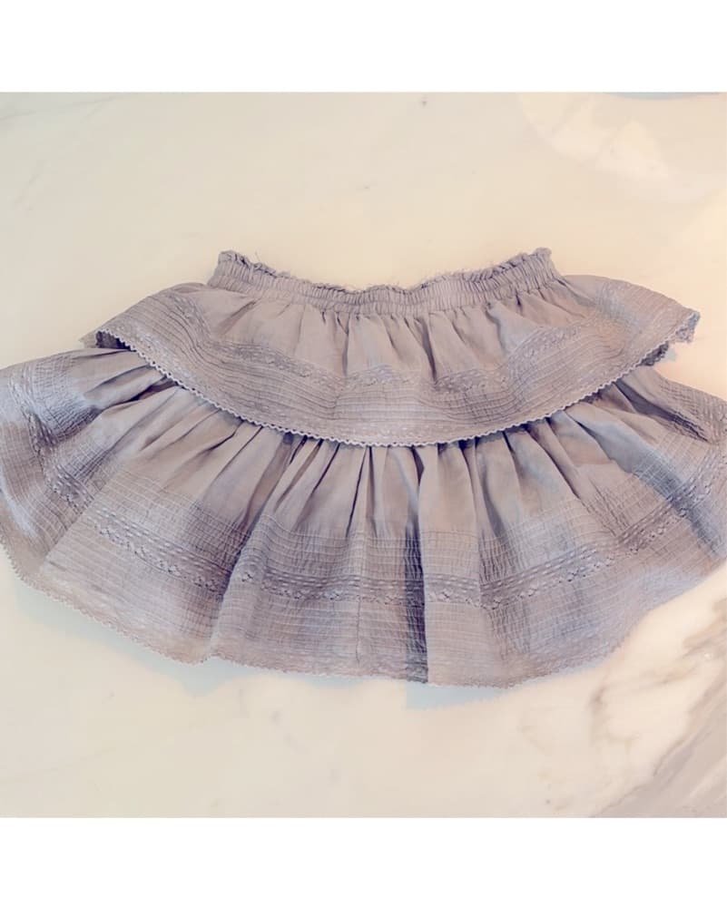 Romantic Ruffled Gray Mini Skirt - Image 3