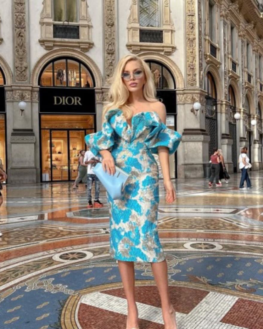 Dorsey Blue Midi Dress - Image 3
