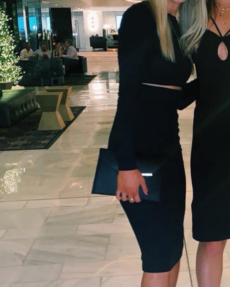 Vici Black Midi Dress With Slit  - Image 1