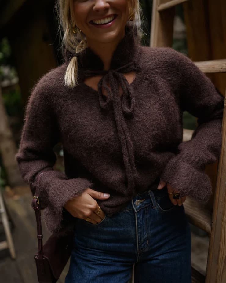 Keyhole Tie Sweater - Image 2