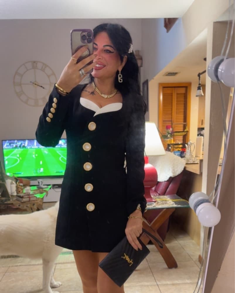 Glamorous Black Buttoned Dress - Image 3