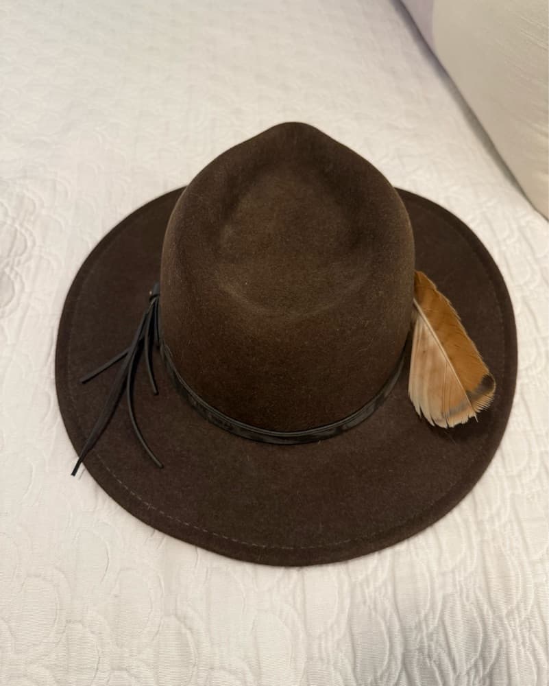 Brown felt western cowboy hat - Image 2