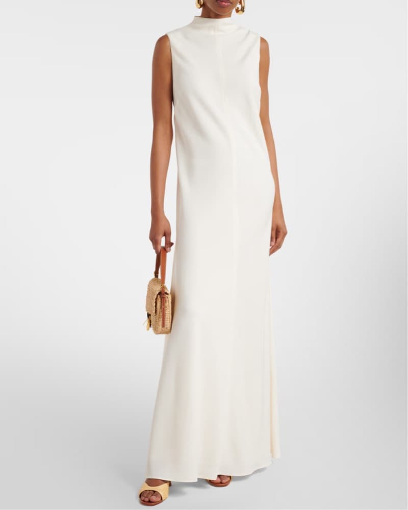 Staud White/Ivory High Neck Maxi Dress - Image 1