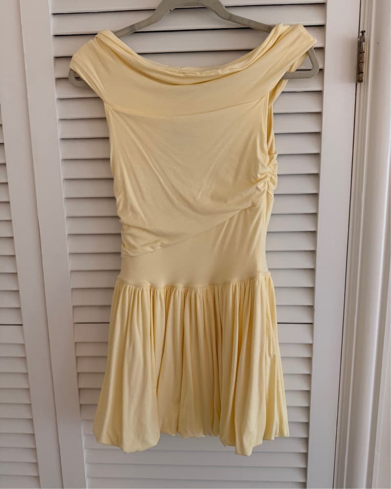 Runaway the Label Ruched Yellow Dress - Image 4
