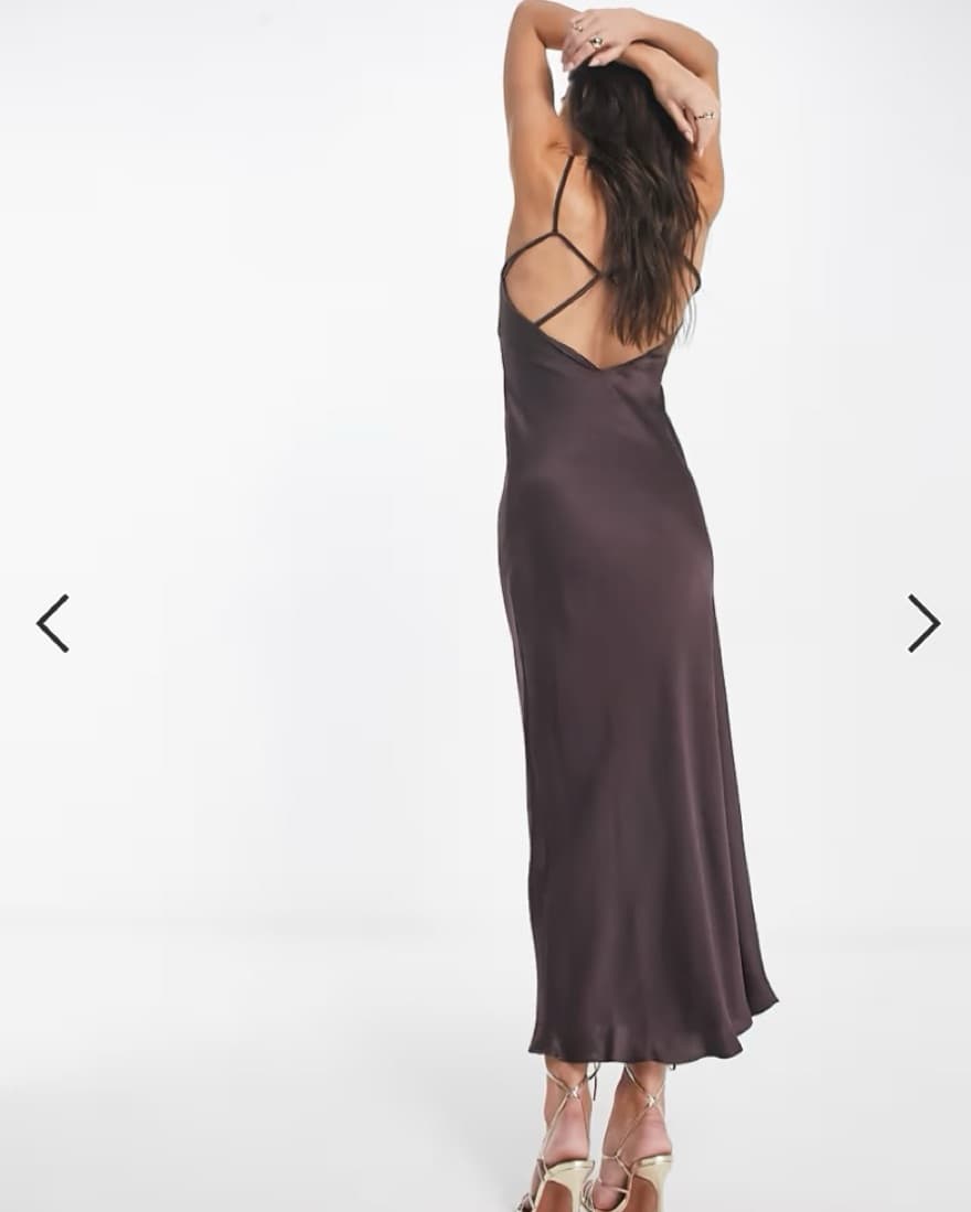 Crossback Satin Midi Dress  - Image 4