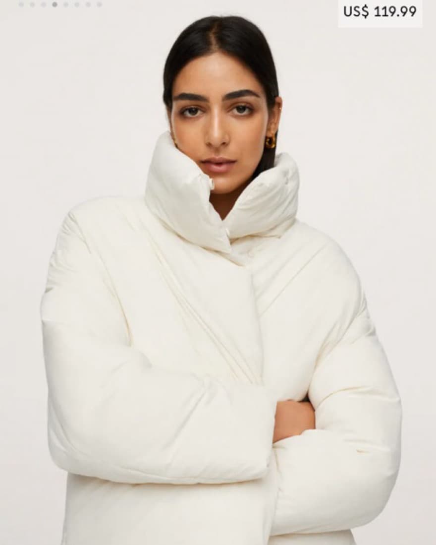 Long collar quilted coat - Image 4