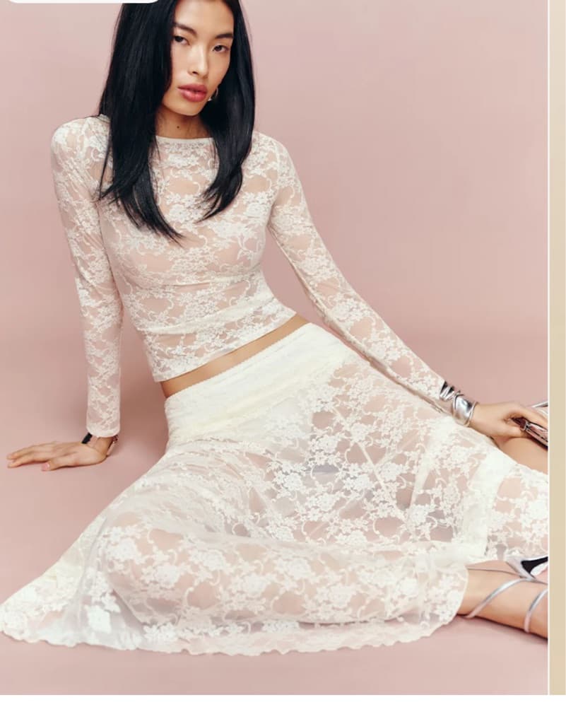Reformation Lace Skirt And Top Set - Image 3