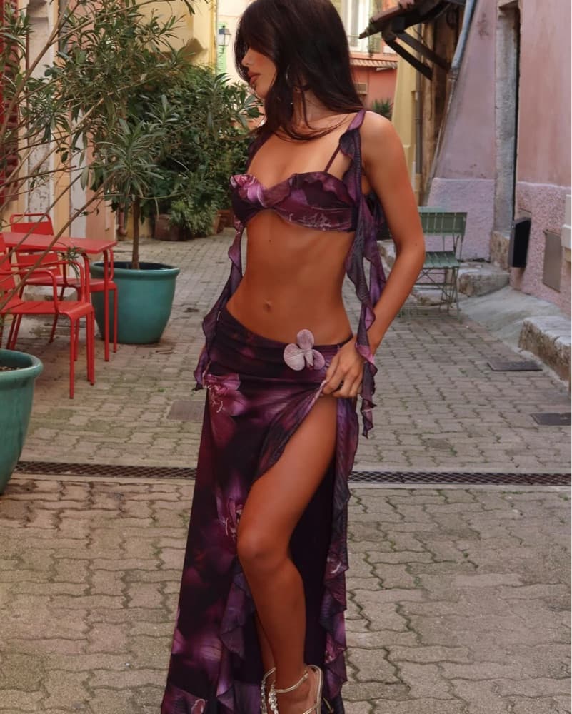 Glamorous Purple Floral Set  - Image 2