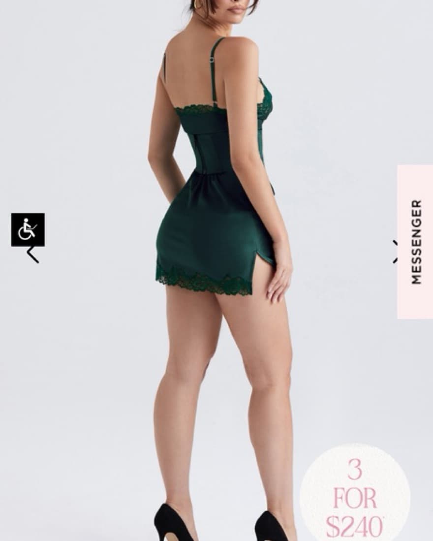 House of cb Sorata Slip Dress - Green XS - Image 2