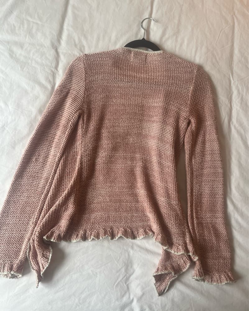 Cozy Knit Pink Cardigan - Image 2