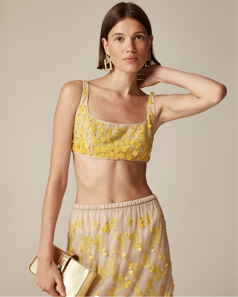 J. Crew Yellow Sequin Bra Top  - Image 2
