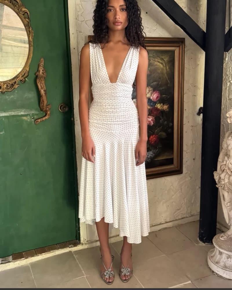 White Polka Dot Summer Dress - Image 1