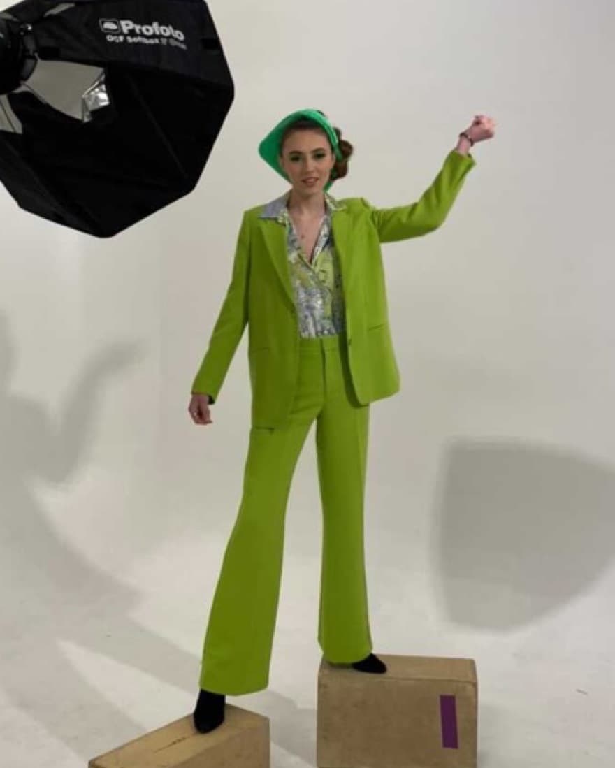 Green 2 Piece Zara Suit - Image 1