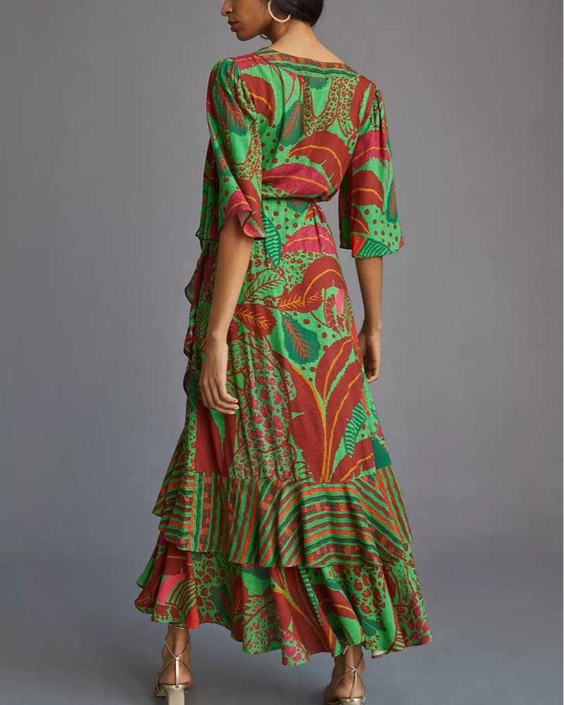 Farm Rio X Anthropologie Maxi Wrap Dress - Image 4