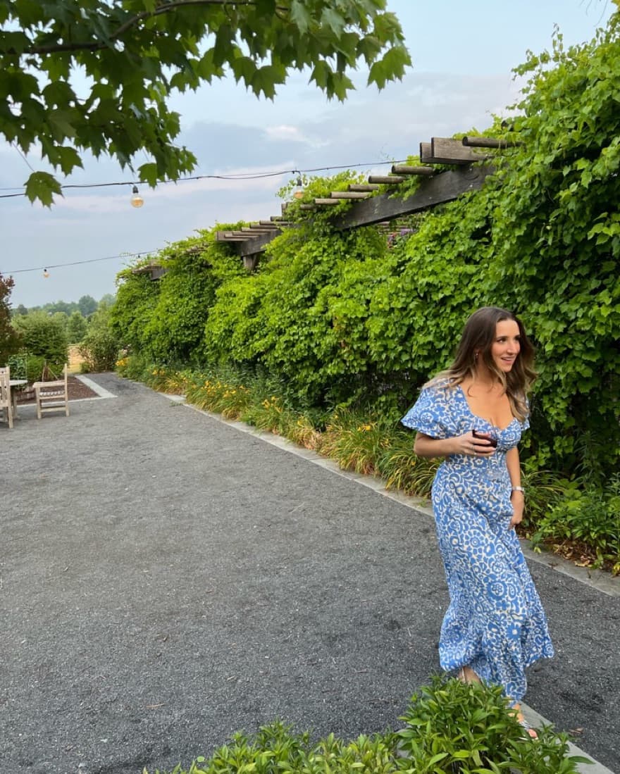 Blue Floral Dress - Image 1