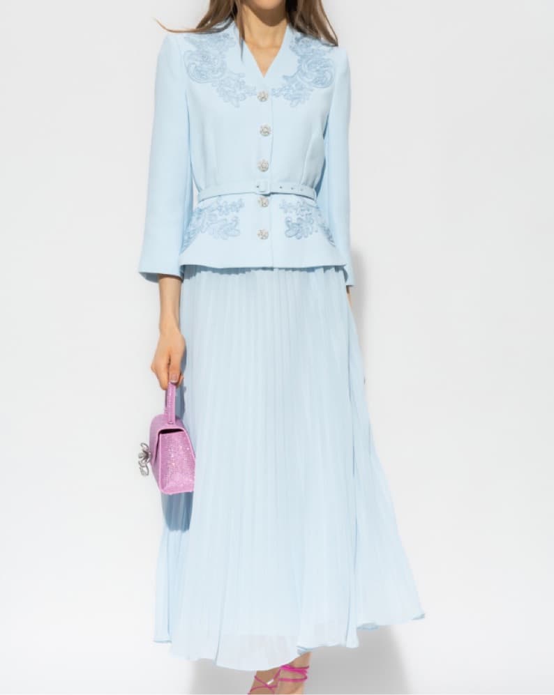 Self-Portrait Chiffon Crepe Midi Dress - Image 1