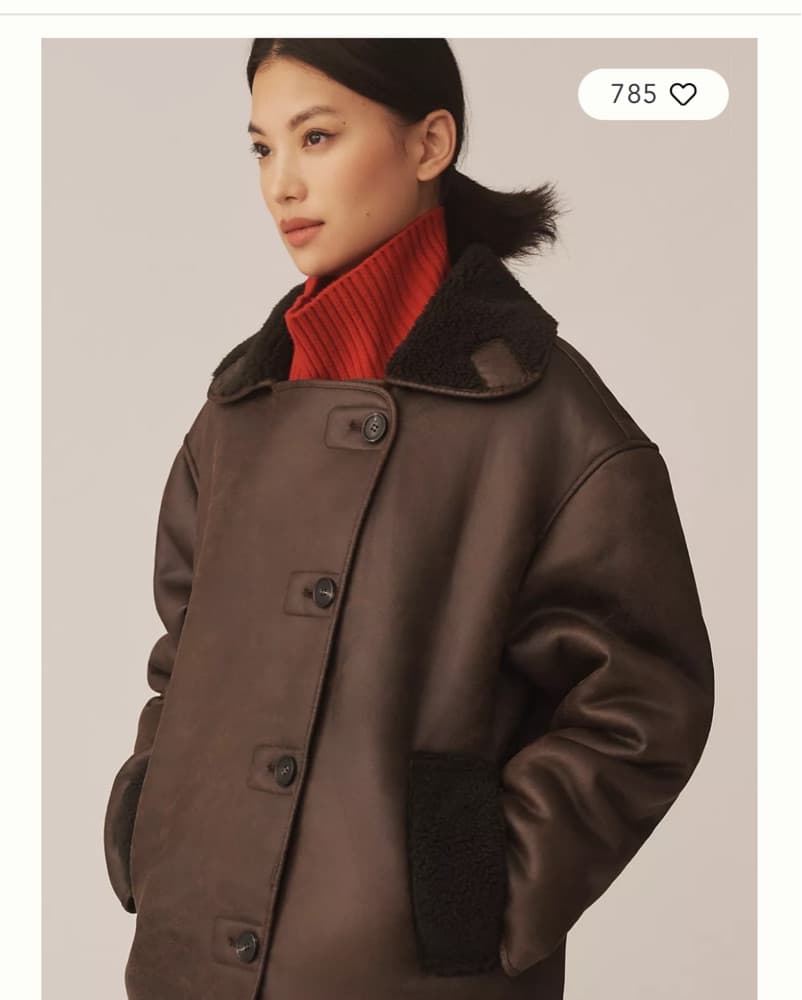 Anthropologie Faux-Shearling Cocoon Coat - Image 3