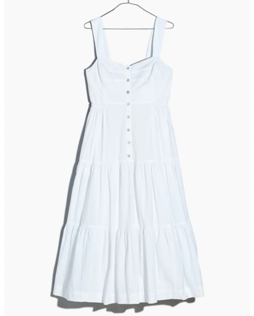 Madewell Button-Front Tiered Midi Dress - Image 1