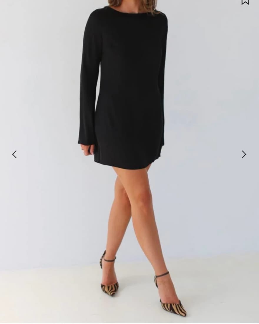 Chic Black Bell Sleeve Dress - Image 1
