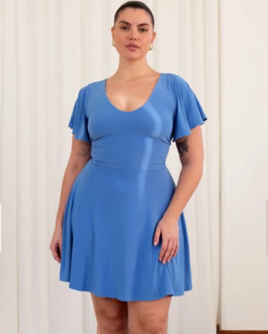 Blue Reversable Mini Dress Corset Tie - Image 2