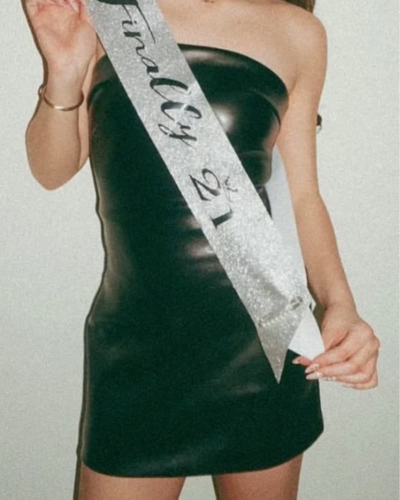 Fire Burning Strapless PU Mini Dress Bla - Image 1