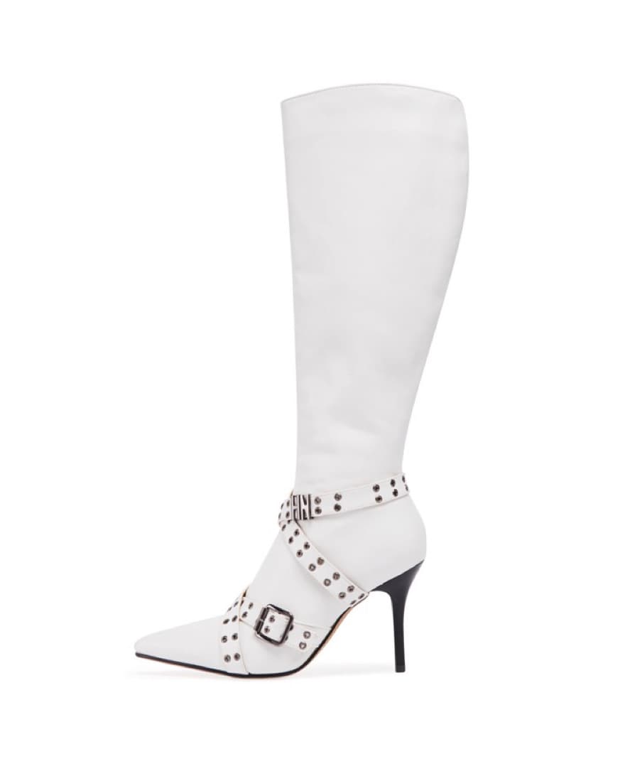 Nii Hai White Tall Leather Boots  - Image 2