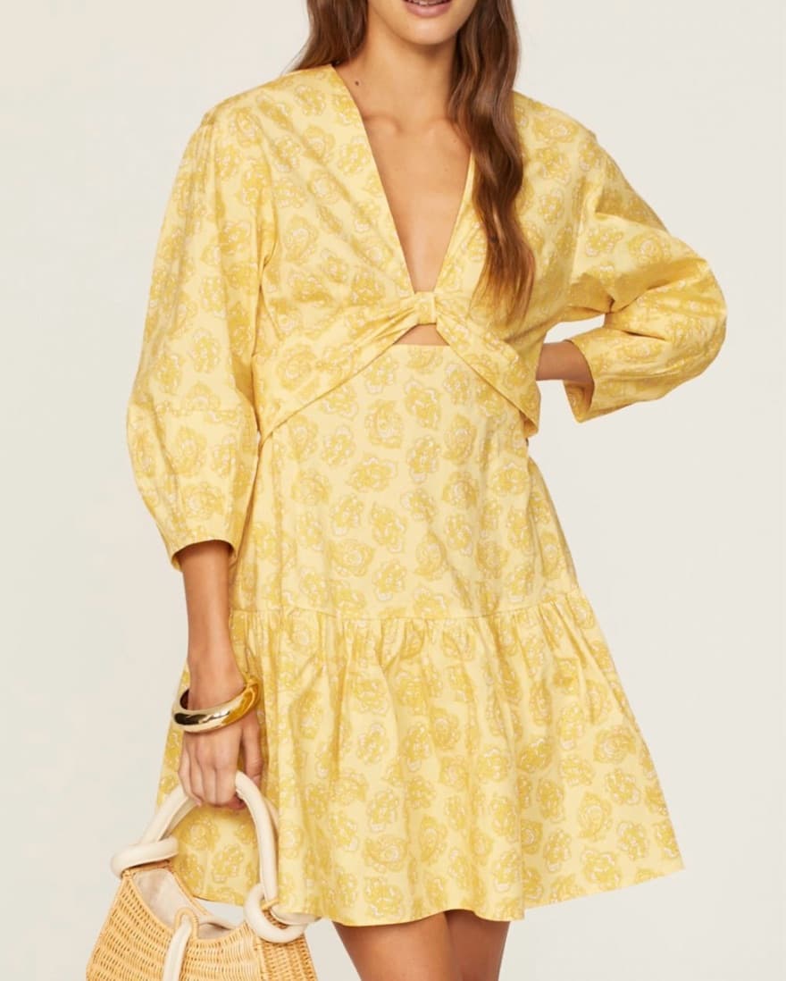 Derek Lam Yellow Cutout Mini Dress - Image 1