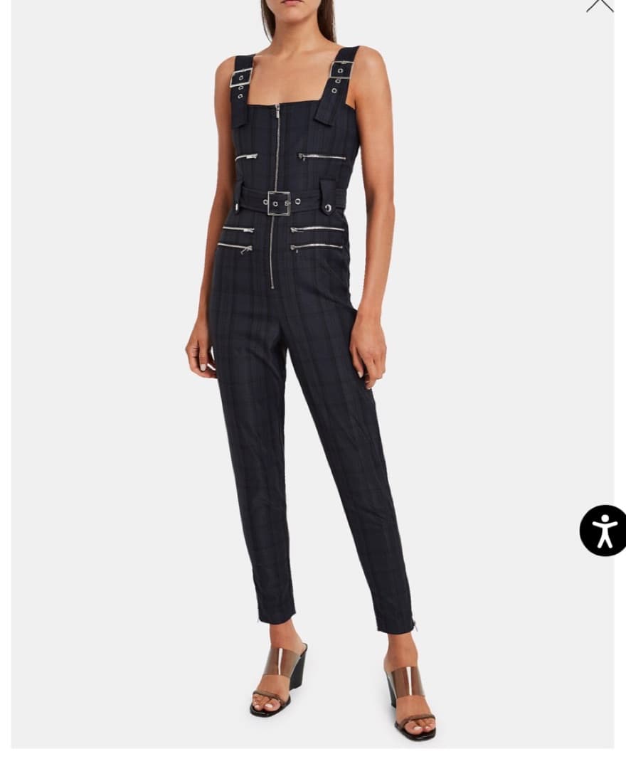 Weworewhat Moto Plaid Overalls - Image 1