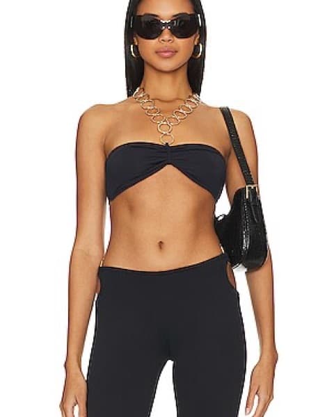 Black Bralette With Chain Strap - Image 1