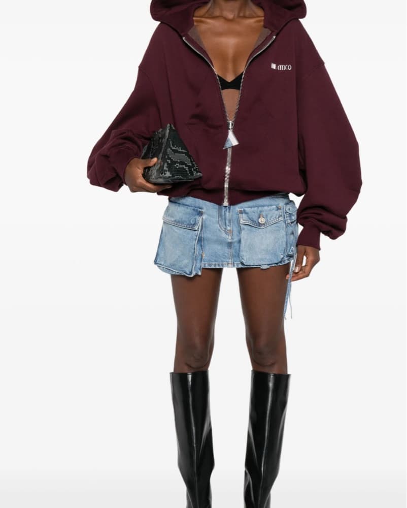 The Attico Light Wash Denim Mini Skirt - Image 1