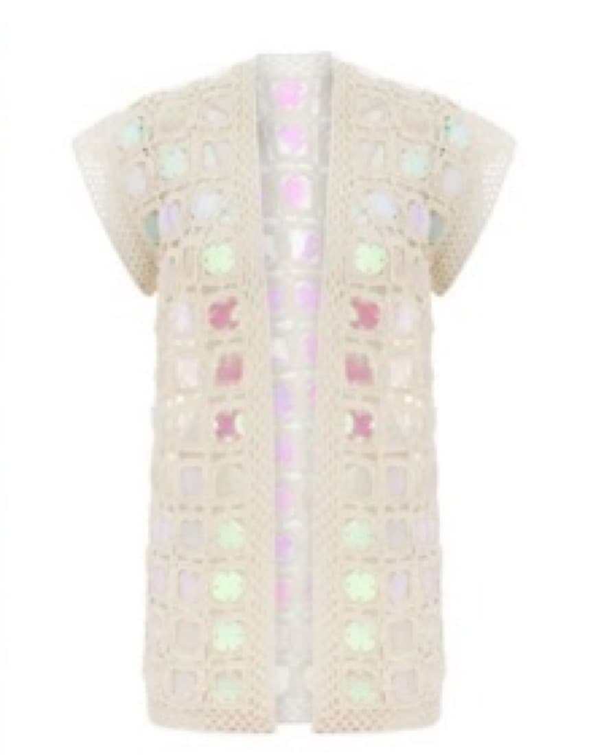 My Beachy Side Aria Crochet Coverup Vest - Image 1