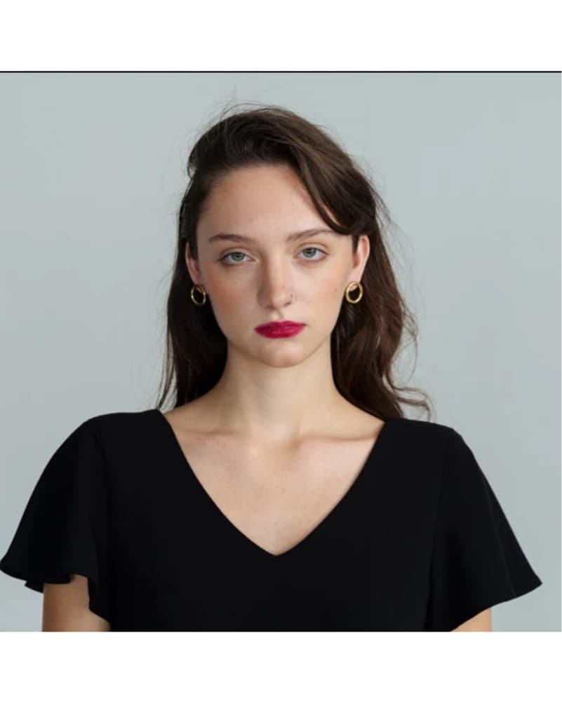 Raven + Lily Aida Small Brass Hoops - Image 2