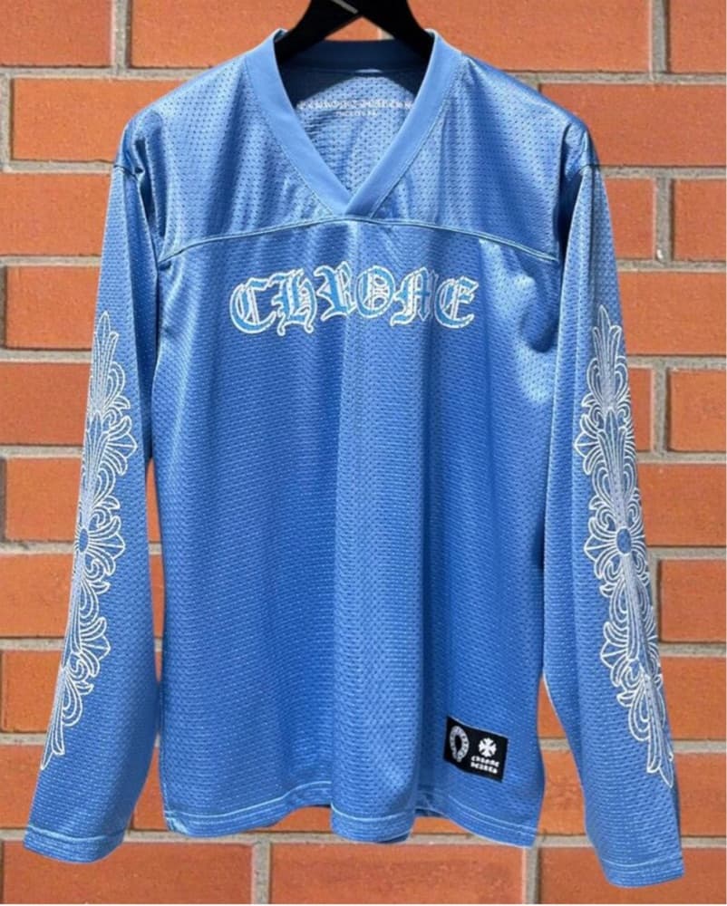 Stylish Mesh Chrome Hearts Jersey Blue.  - Image 2
