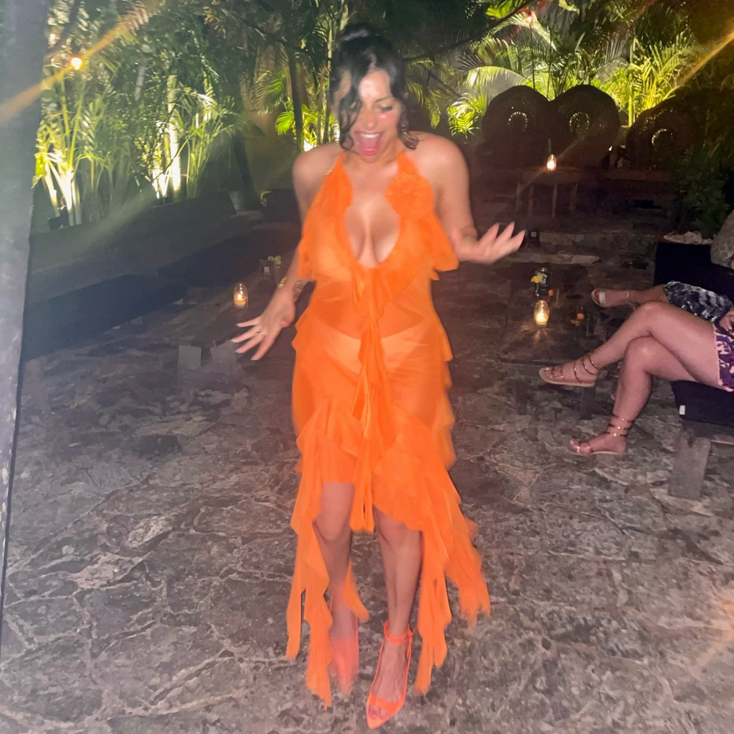 Orange Sheer Dress - Image 2