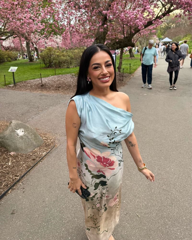Zara Floral One-Shoulder Midi Dress - Image 1