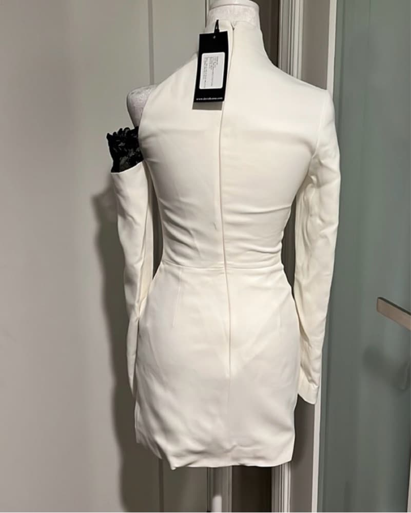 David Koma White Lace Mini Dress  - Image 2
