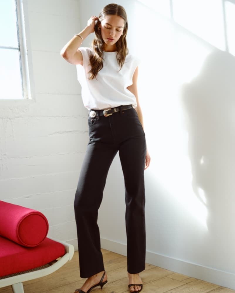 A&F Black High Rise 90s Relaxed Jean  - Image 1