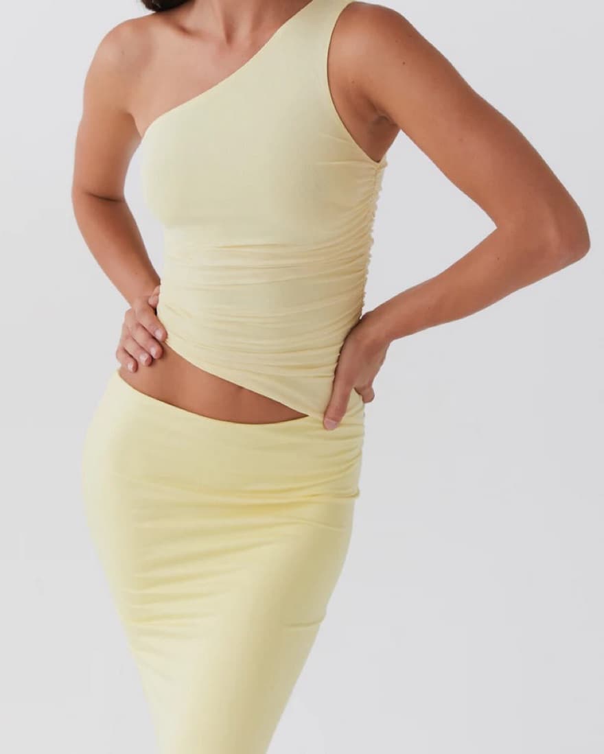 Yellow One-Shoulder Maxi Dress - Image 2