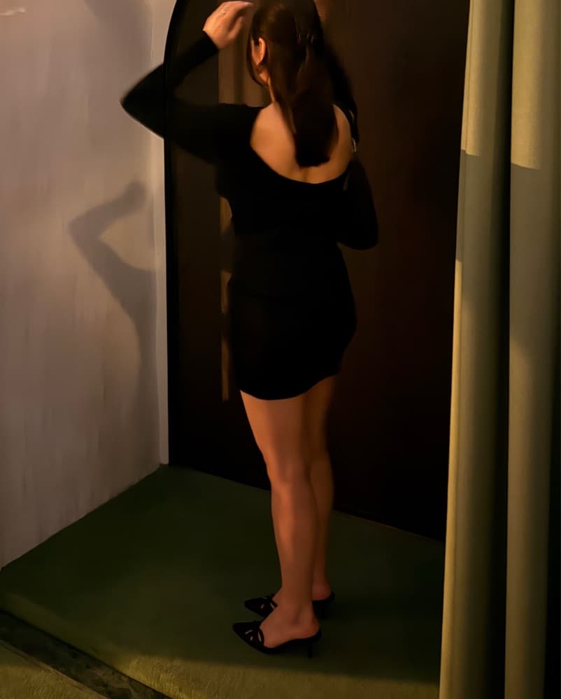 ALAÏA Black Long Sleeve Mini Dress - Image 3