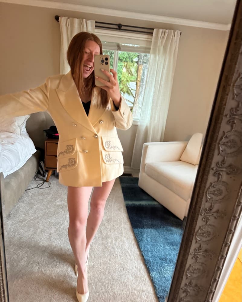 Oversized Offwhite Wool Blazer  - Image 2