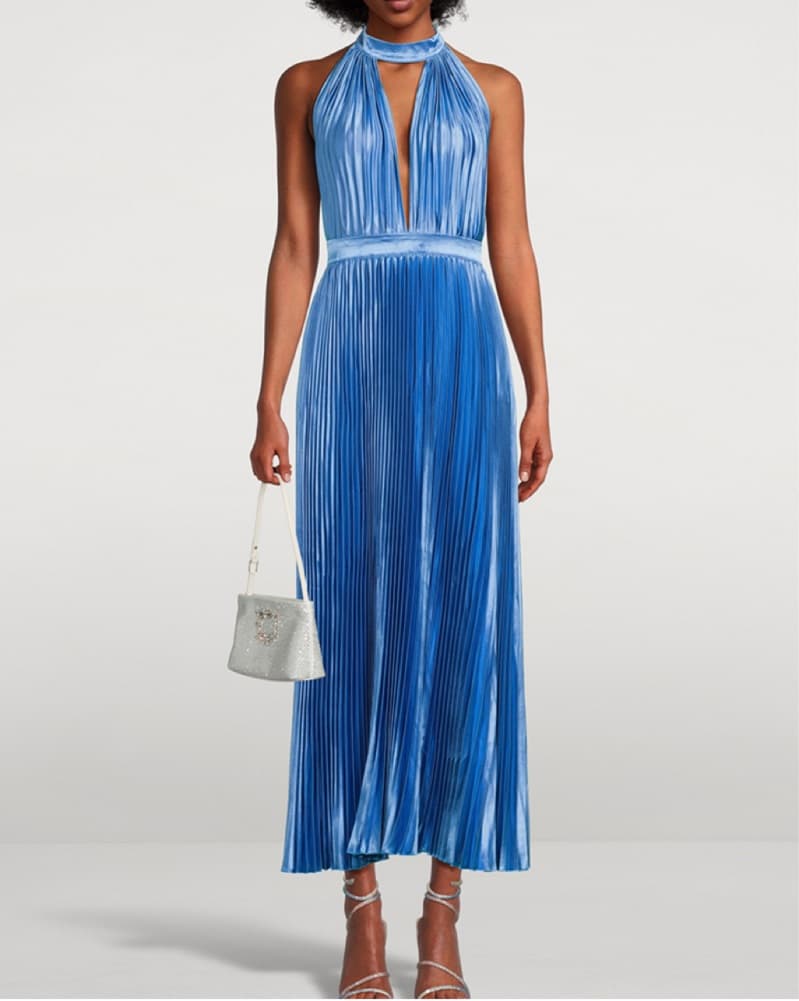 L’IDEE Chateau Pleated  Maxi Dress Sz 6  - Image 1