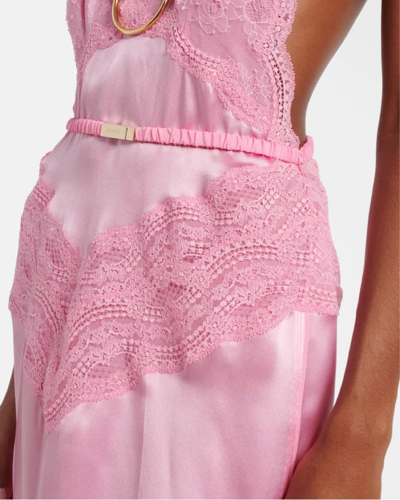 Gucci Pink Lace Midi Dress - Image 5